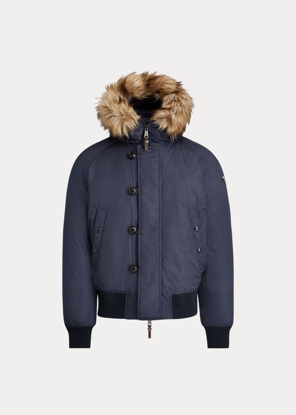 Ralph Lauren RLX Faux Fur-Trim Dunjakke Herre Danmark (XDTVK3902)